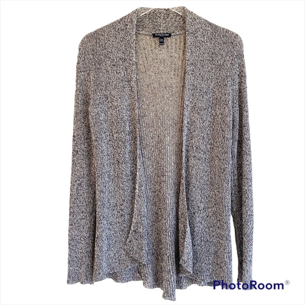 Eileen Fisher Organic Linen Blend Open Front Cardigan Size MP